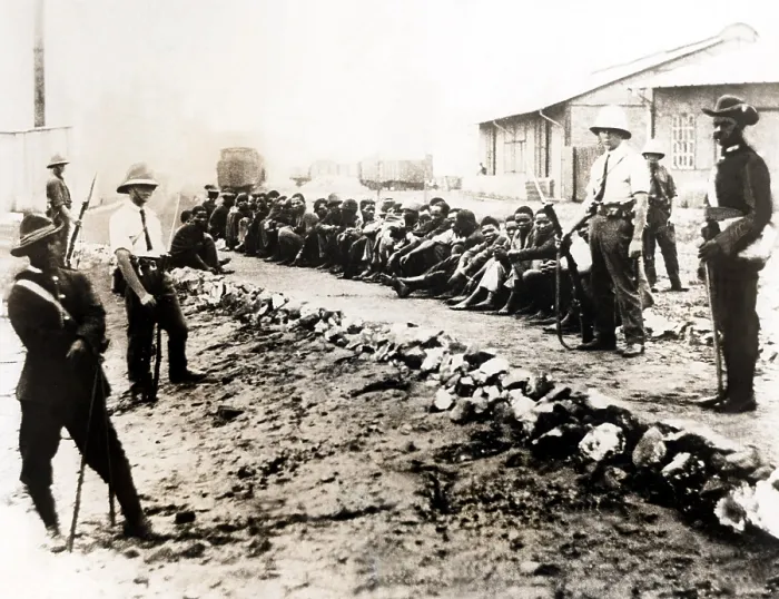 Framed Print : Native round-up by the British government in South Africa, 1930. Courtesy: CSU Archives  /  Everett Collection
