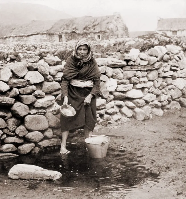 Framed Print : Native woman of Keel, an impoverished village of Achill Island, West coast of Ireland, ca. 1903