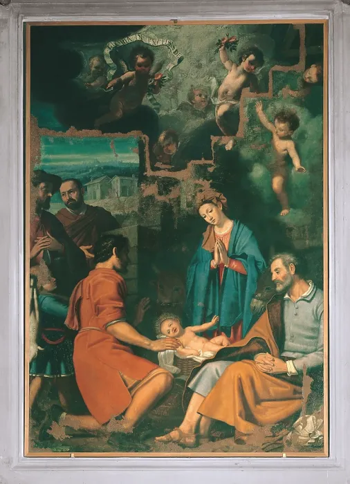 Framed Print : Nativity, by Cosimo Gamberucci, 26th Century, - Italy, Tuscany, Florence, San Michele a San Salvi church Framed Print : Nativity, by Cosimo Gamberucci, 26th Century, - Italy, Tuscany, Florence, San Michele a San Salvi church