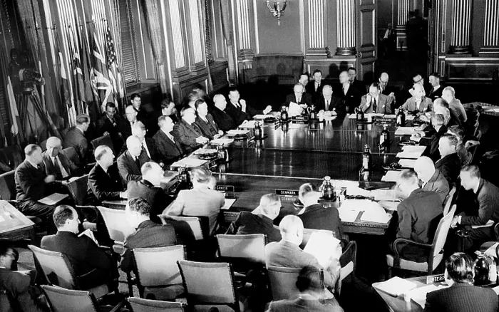 Framed Print : NATO, representatives of the 12 Atlantic Pact nations gather to plan joint defense, Washington D.C. September, 1949. Courtesy: CSU Archives  /  Everett Collection
