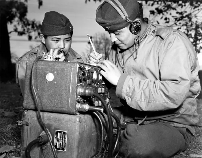 Framed Print : Navajo Code Talkers training at Ballarat Army Air Force Base, in Australia. Pfc