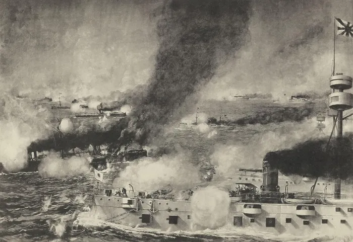 Framed Print : The Naval Battle of Yalu River, (Battle of Yellow Sea), Sept 17, 1894 Framed Print : The Naval Battle of Yalu River, (Battle of Yellow Sea), Sept 17, 1894
