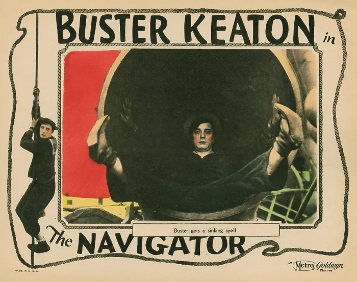 Framed Print : THE NAVIGATOR, lobbycard, Buster Keaton, 1924