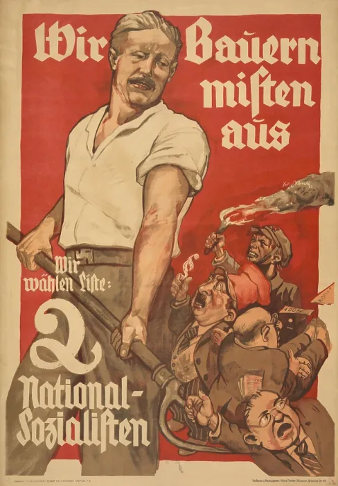 Framed Print : Nazi Party poster for the German Reichstag elections 1932