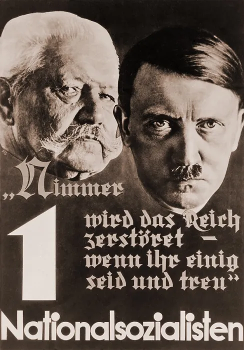 Framed Print : Nazi poster with images of Adolf Hitler and Paul von Hindenburg. Hindenburg enabled Hitler's rise to power by appointing him as Chancellor in January 1933 Framed Print : Nazi poster with images of Adolf Hitler and Paul von Hindenburg. Hindenburg enabled Hitler's rise to power by appointing him as Chancellor in January 1933