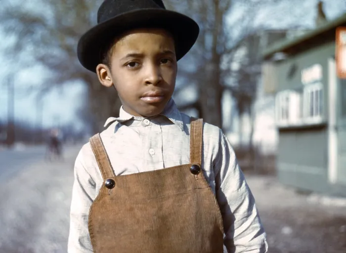 Framed Print : Negro boy near Cincinnati, Ohio, by John Vachon, early 1940s