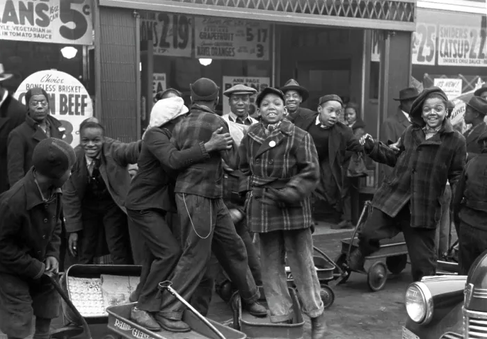 Framed Print : Negro boys like to clown before the camera, Chicago, Illinois. Lee Russell photograph, 1941