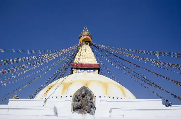Framed Print : NEPAL. Kathmandu. Bodnath Stupa. Boudhantah Stupa, the largest burial mound in Nepal, where some Buddha's relics are located. AISA / Everett Collection**US SALES ONLY**