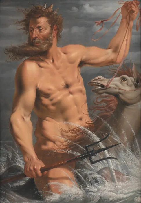 Framed Print : Neptune, 1619, by Werner van den Valckert, 1575-1635, Dutch oil painting. Neptune was the Roman god of freshwater and the sea and the Roman counterpart of the Greek god Poseidon Framed Print : Neptune, 1619, by Werner van den Valckert, 1575-1635, Dutch oil painting. Neptune was the Roman god of freshwater and the sea and the Roman counterpart of the Greek god Poseidon