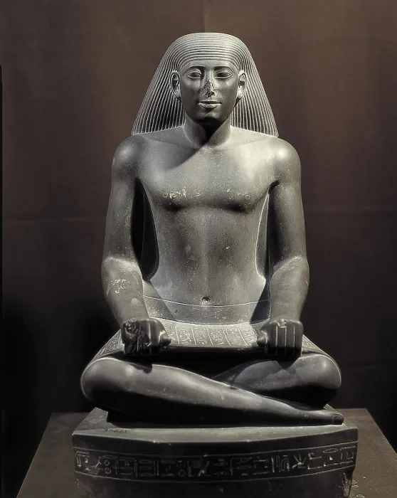 Framed Print : Nespekasuti, Scribe of Karnak. 490 BC. Ethiopian age. Egyptian art. Sculpture on rock. EGYPT. Cairo. Egyptian Museum. - BeBa / Iberfoto / Everett Collection (368820)**US SALES ONLY**