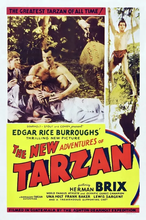 Framed Print : THE NEW ADVENTURES OF TARZAN, US poster, center: Herman Brix, far right top: Herman Brix, 1935