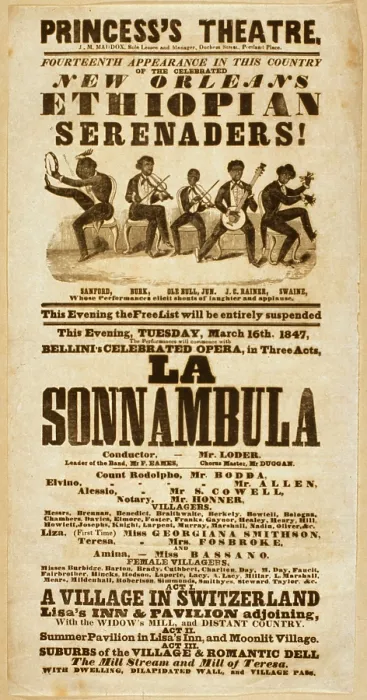 Framed Print : New Orleans Ethiopian Serenaders, a popular early minstrel show, founded by James Buckley with a cast of his three sons and others Framed Print : New Orleans Ethiopian Serenaders, a popular early minstrel show, founded by James Buckley with a cast of his three sons and others