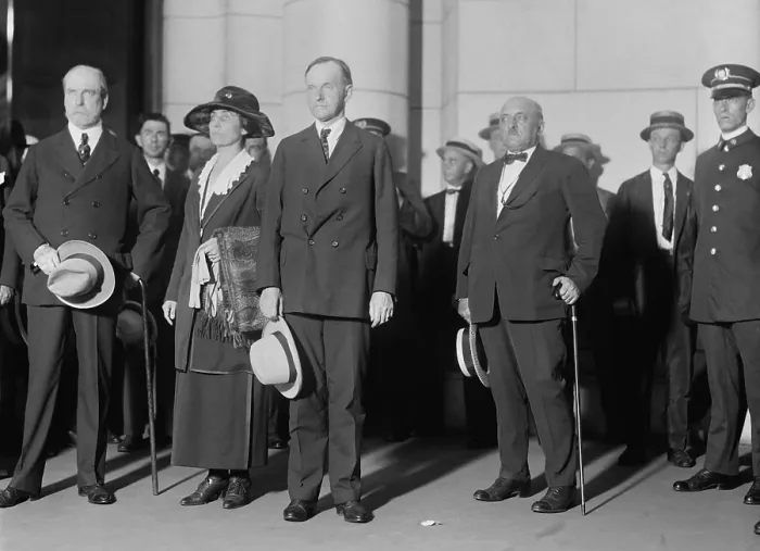 Framed Print : New President Calvin Coolidge and his wife Grace arrived in Washington DC on Aug. 3, 1923