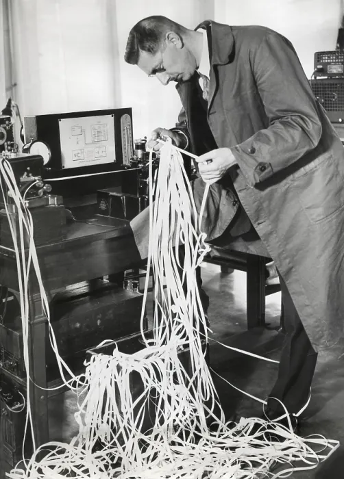 Framed Print : A new radio telegraph recorder is able to capture Morse messages at 5, 000 words per minute. Dec. 1949. - (BSLOC_2014_17_109)