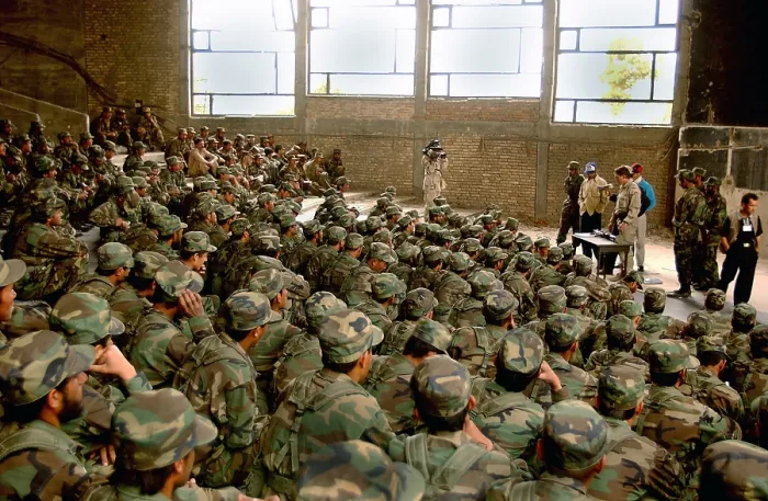 Framed Print : New recruits of the Afghanistan National Army learn the fundamentals of the Rocket Propelled Grenade Launcher in U.S. Army training class