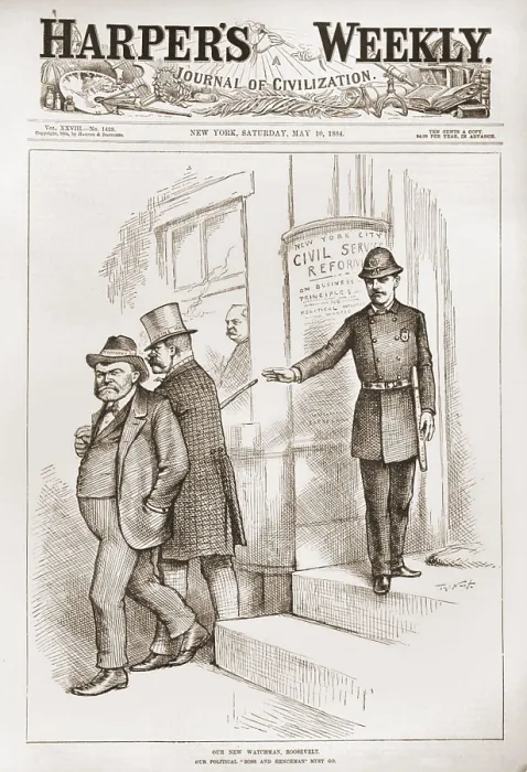 Framed Print : OUR NEW WATCHMAN, ROOSEVELT. OUR POLITICAL BOSSES AND HENCHMEN MUST GO Framed Print : OUR NEW WATCHMAN, ROOSEVELT. OUR POLITICAL BOSSES AND HENCHMEN MUST GO