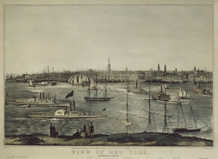 Framed Print : New York (19th c.). View from Brooklyn. Engraving. AISA / Everett Collection**US SALES ONLY** Framed Print : New York (19th c.). View from Brooklyn. Engraving. AISA / Everett Collection**US SALES ONLY**