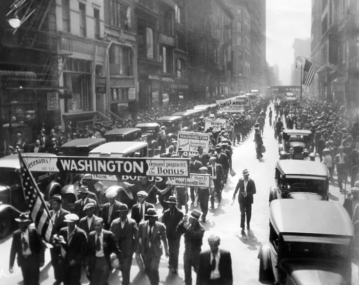 Framed Print : New York Bonus Marchers leave for to Washington. June 4, 1932. (CSU_ALPHA_1761) CSU Archives / Everett Collection