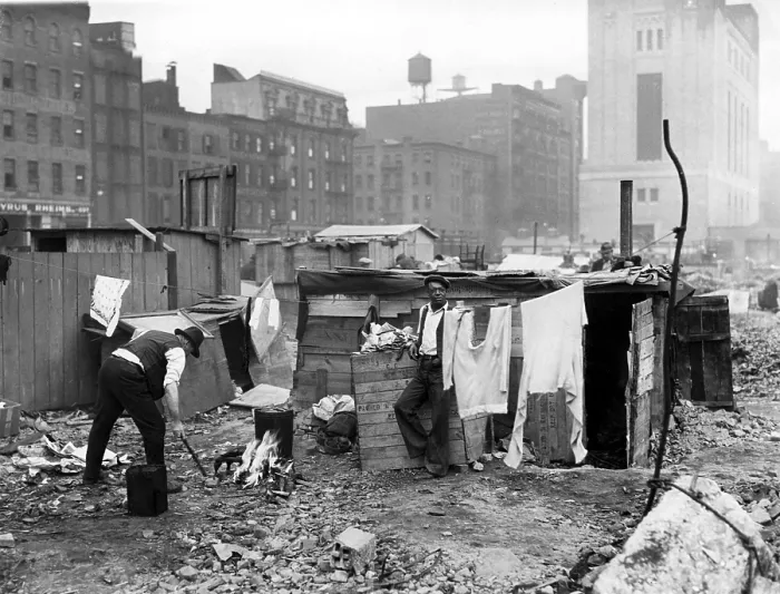 Framed Print : NEW YORK CITY--A couple of jobless, homeless men doing their laundry, November 18, 1931.. Courtesy: CSU Archives  /  Everett Collection