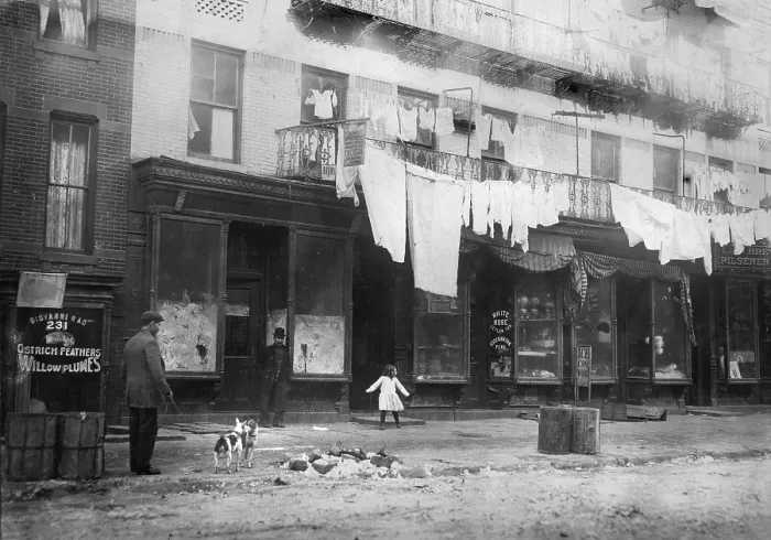 Framed Print : New York City, from caption: 233 E. 107th Street, rent sign states that these are Eleganti Apartmenti