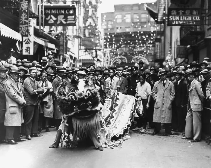 Framed Print : New York City, Chinatown, The Hip Sing and On Leong Tongs opened their conventions. This is the first time that the rival Tongs have met in the same city at the same time