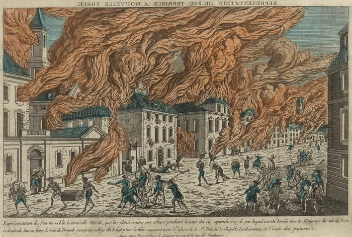 Framed Print : New York City fire of September 21-22, 1776, consumed 25% of the city's structures