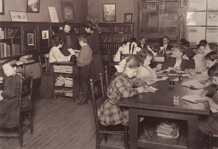 Framed Print : New York City, library, Henry Street Settlement, photograph by Lewis Wickes Hine, May, 1910 Framed Print : New York City, library, Henry Street Settlement, photograph by Lewis Wickes Hine, May, 1910