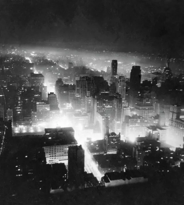 Framed Print : New York City at night. Circa 1950s. CSU Archives / Everett Collection
