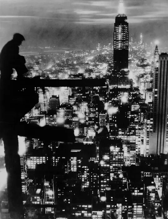 Framed Print : New York City at night, view toward south with Rockefeller center and Empire State Building, 1930s. (BSLOC_2013_8_227)