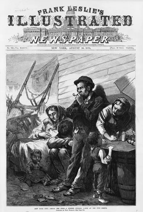 Framed Print : New York City. Among the poor. A Summer evening scene at the Five Points. 1873