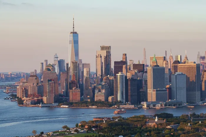 Framed Print : New York City skyline with the 102 story, One World Trade Center Framed Print : New York City skyline with the 102 story, One World Trade Center
