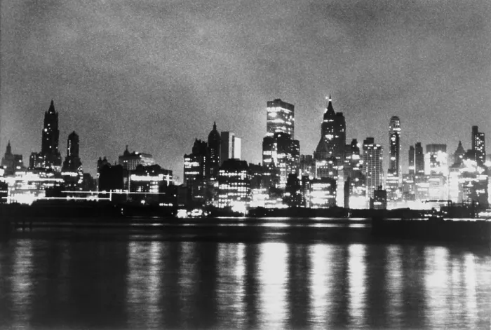 Framed Print : New York City skyline, after blackout of November 9-10, 1965 when the power was restored Framed Print : New York City skyline, after blackout of November 9-10, 1965 when the power was restored