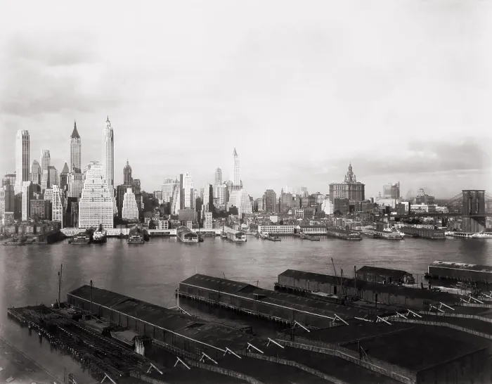 Framed Print : New York City skyline from Brooklyn in 1931 Framed Print : New York City skyline from Brooklyn in 1931
