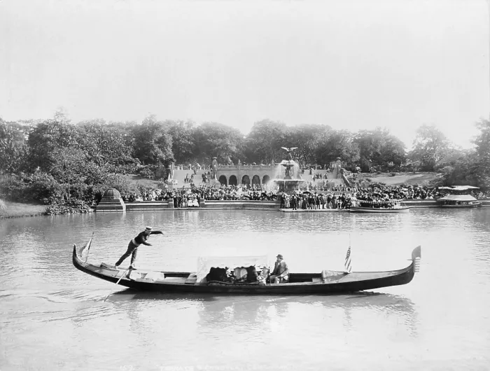 Framed Print : New York City, terrace and gondola, Central Park, circa 1894