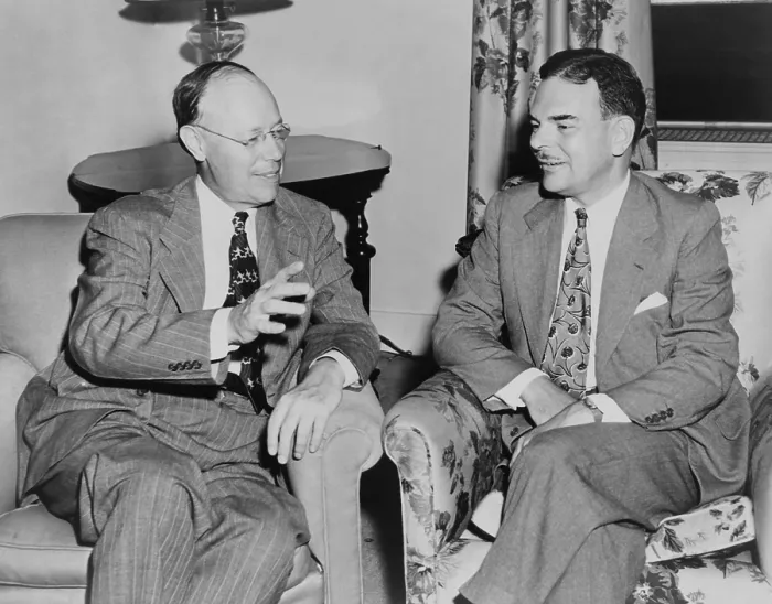 Framed Print : New York Governor Thomas Dewey and Senator Robert Taft at the Hotel Roosevelt in New York. June 1948. They were rivals for the Republican Presidential nomination in the 1940