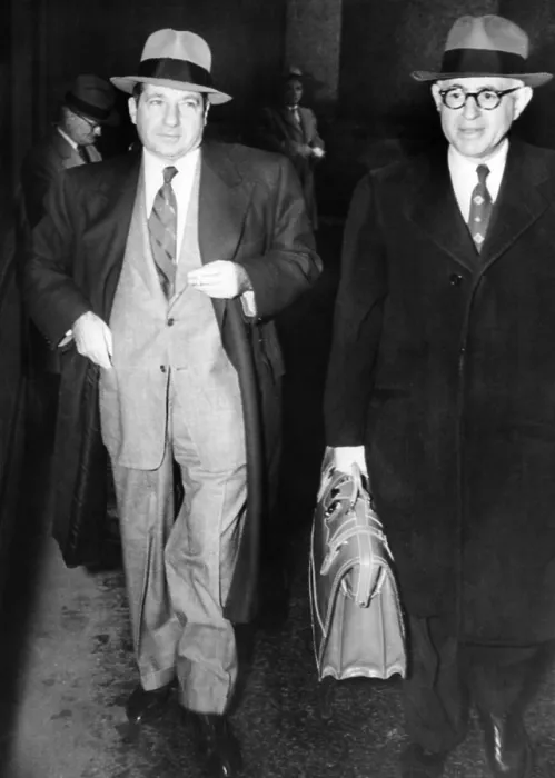Framed Print : New York organized crime boss, Frank Costello (left), with his lawyer, George Wolf Framed Print : New York organized crime boss, Frank Costello (left), with his lawyer, George Wolf