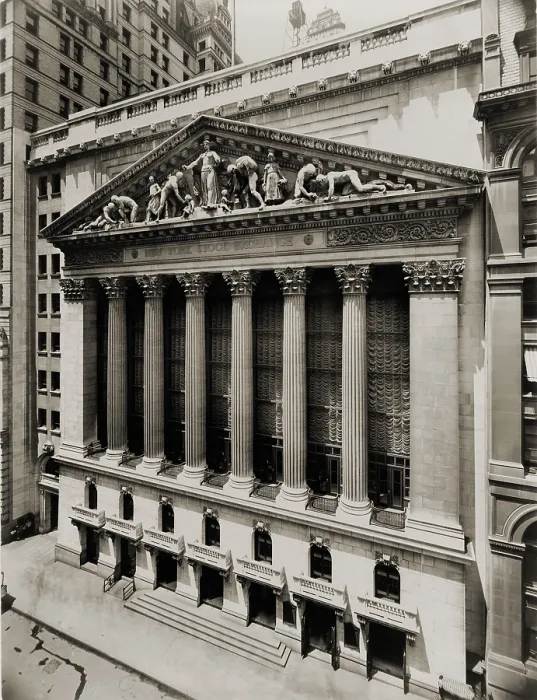 Framed Print : New York Stock Exchange during the economic depression of 1907-08. The building's official address was 18 Broad Street, located at the corner of Broad and Wall Streets Framed Print : New York Stock Exchange during the economic depression of 1907-08. The building's official address was 18 Broad Street, located at the corner of Broad and Wall Streets