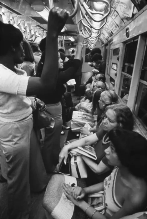 Framed Print : New York Subway. Passengers commuting on a Lexington Avenue Subway in the 1970s. May 1973 Framed Print : New York Subway. Passengers commuting on a Lexington Avenue Subway in the 1970s. May 1973
