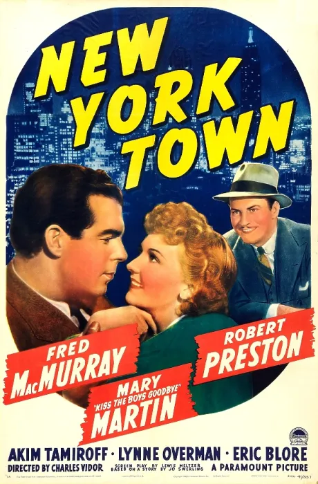 Framed Print : NEW YORK TOWN, US poster, from left: Fred MacMurray, Mary Martin, Robert Preston, 1941