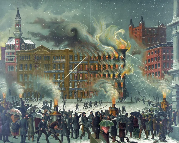 Framed Print : The New-York World Building fire, Printing-House Square, New York City, Nov 15, 1860 Framed Print : The New-York World Building fire, Printing-House Square, New York City, Nov 15, 1860