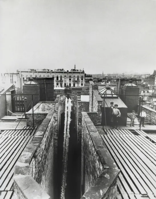 Framed Print : New Yorks Tenement House Act of 1879 supported building Dumbbell apartment buildings