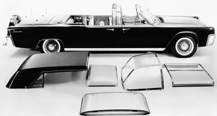 Framed Print : The newly configured Presidential limousine. It is the completely refurbished car in which John Kennedy was assassinated and has several new roof options