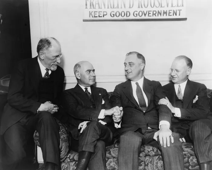 Framed Print : Newly elected Governor of New York, Franklin Roosevelt with his Democratic allies. Left to right: Henry Morgenthal; Herbert Lehman, the Lieutenant Governor; Franklin D Framed Print : Newly elected Governor of New York, Franklin Roosevelt with his Democratic allies. Left to right: Henry Morgenthal; Herbert Lehman, the Lieutenant Governor; Franklin D