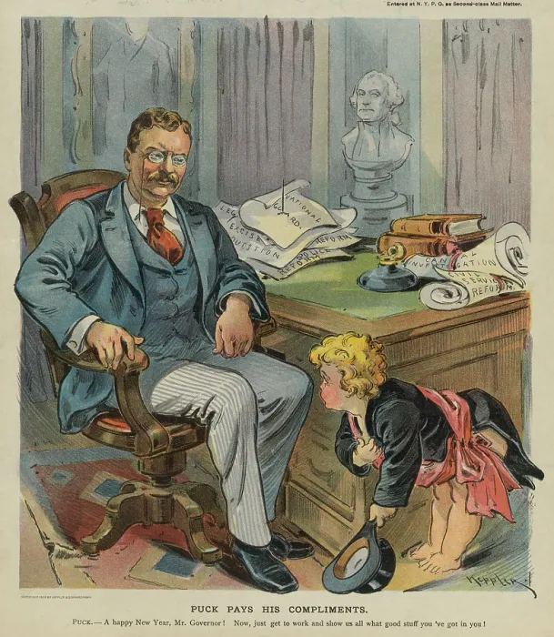Framed Print : Newly inaugurated New York State Governor, Theodore Roosevelt, sitting in his office Framed Print : Newly inaugurated New York State Governor, Theodore Roosevelt, sitting in his office