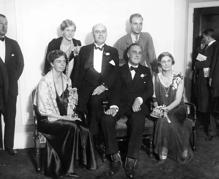 Framed Print : Newly re-elected New York Governor Franklin Roosevelt at Democratic headquarters at the Hotel Biltmore. Sitting L-R: Eleanor Roosevelt; Lt. Gov. Herbert Lehman; Gov Framed Print : Newly re-elected New York Governor Franklin Roosevelt at Democratic headquarters at the Hotel Biltmore. Sitting L-R: Eleanor Roosevelt; Lt. Gov. Herbert Lehman; Gov