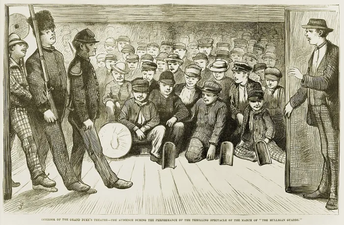 Framed Print : Newsboys and bootblacks in the Grand Duke's Theater, in Five Points neighborhood, of New York City Framed Print : Newsboys and bootblacks in the Grand Duke's Theater, in Five Points neighborhood, of New York City