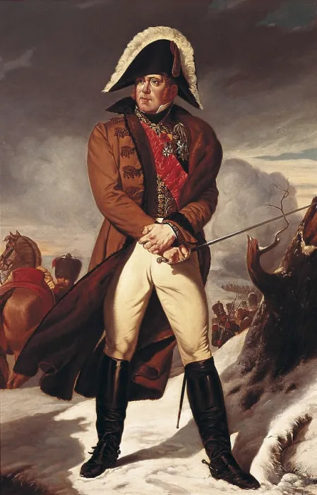 Framed Print : Ney, Michel, Duc DElchingen, prince of la Moskowa (1769-1815). Portrait of Eugne Battaille after an original by Jerome Martin Langlois. Oil on canvas. FRANCE. Versailles