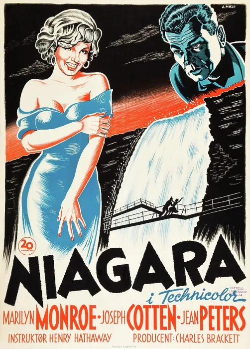 Framed Print : NIAGARA, l-r: Marilyn Monroe, Joseph Cotten on Danish poster art, 1953, TM and Copyright Everett Collection Framed Print : NIAGARA, l-r: Marilyn Monroe, Joseph Cotten on Danish poster art, 1953, TM and Copyright Everett Collection