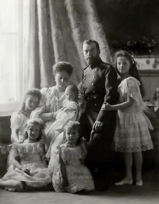 Framed Print : Nicholas II and family at the Christening of Czarevich Alexei, 1904