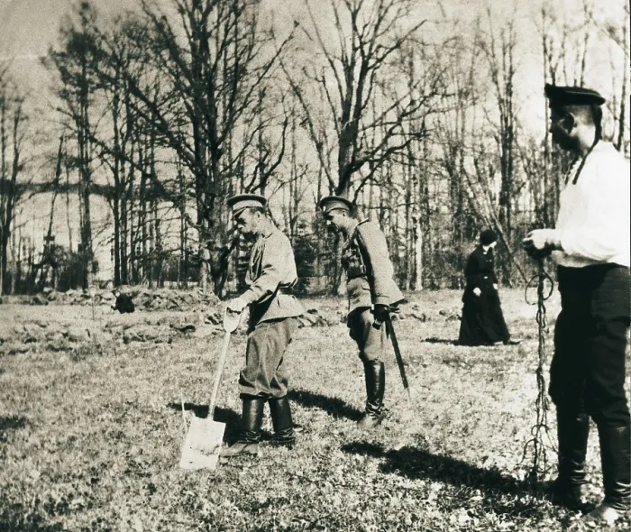 Framed Print : Nicholas II. Nicholas II arrested with his guards in Tsarskoye Selo, at the outskirts of St. Petersburg, in spring. RUSSIA. SAINT PETERSBURG. Saint Petersburg